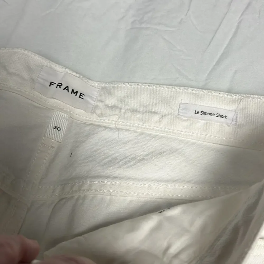 Frame Women's Size 30 Le Simone Distressed Denim Shorts White
